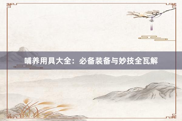 哺养用具大全:必备装备与妙技全瓦解